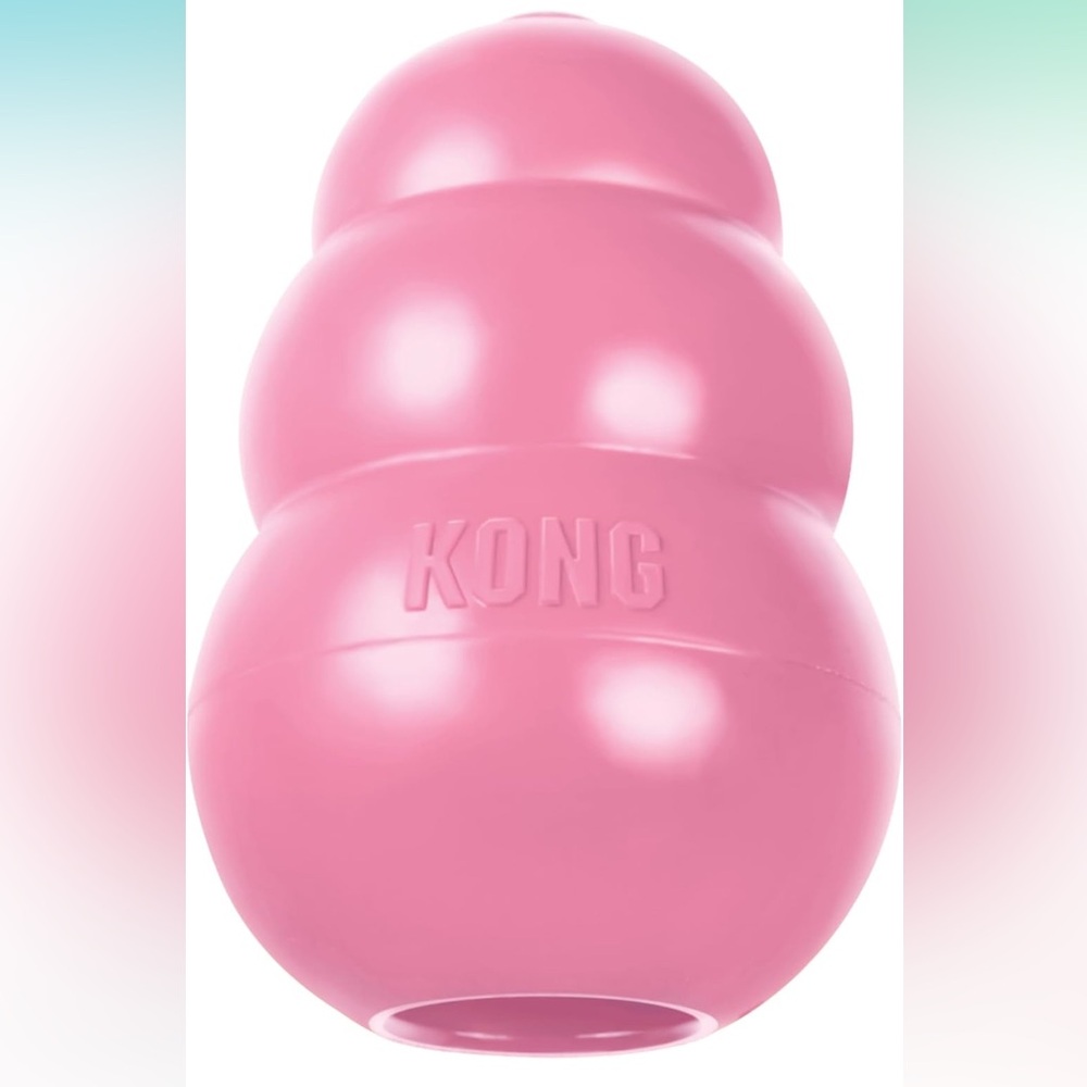 New KONG - Puppy Toy Natural Teething Rubber Toy for Medium Puppies - Pink